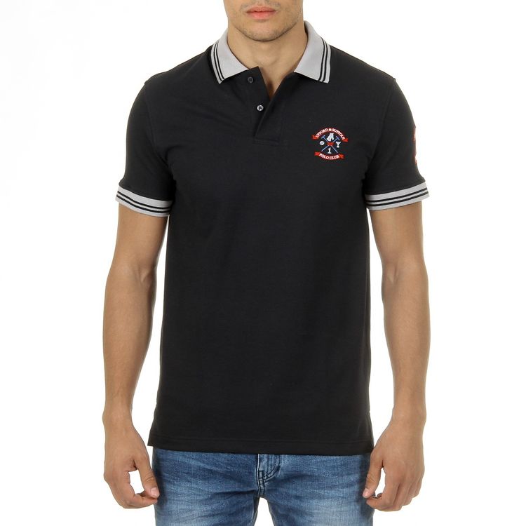 Ufford and Suffolk Black Polo Shirt PJ100 VAR. 10